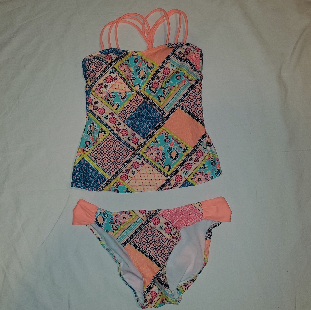 Arizona Whimsical Patchwork Strappy tankini